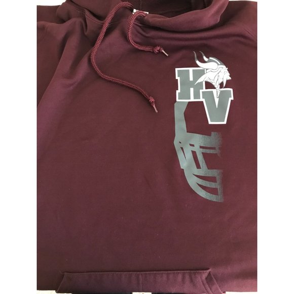 Hudson Valley Vikings Football Mens L Burgundy Hoodie Sweatshirt *5 - Picture 2 of 5